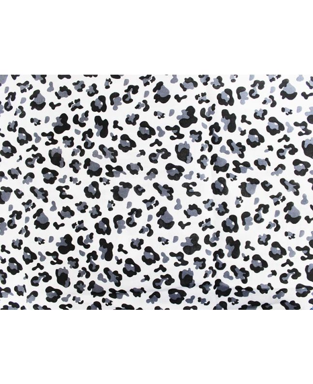 Leopard Spots Printed Double Gauze, White