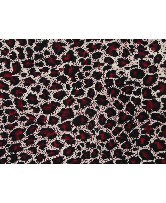 Leopards Spots Printed Cotton Corduroy, Red