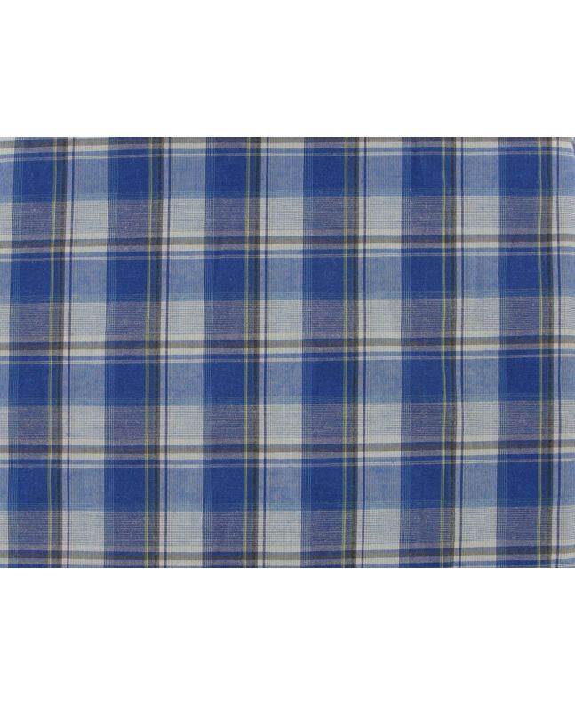 Lightly Brushed Polycotton Tartan, Elgin, Blue