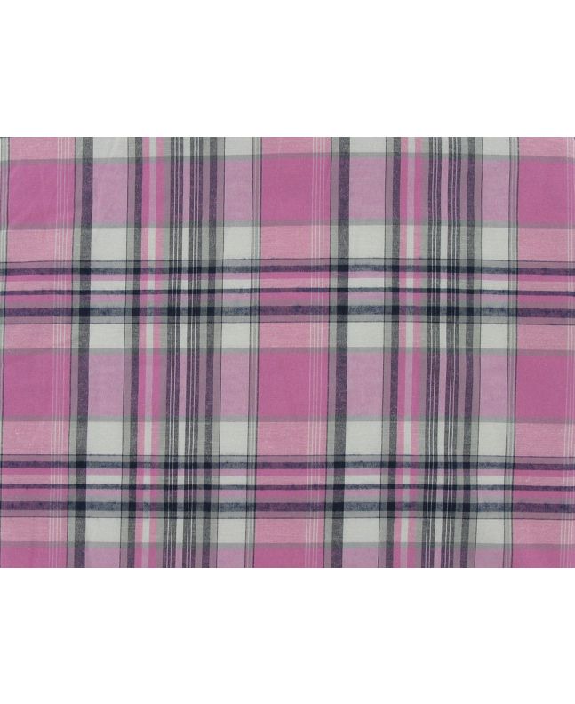 Lightly Brushed Polycotton Tartan, Hamilton, Pink