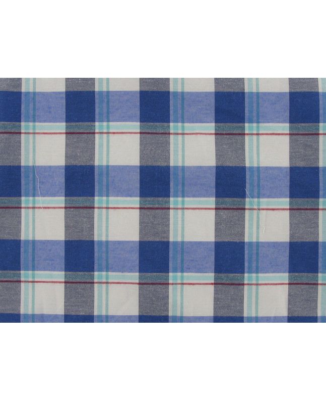 Lightly Brushed Polycotton Tartan, Irvine, Blue