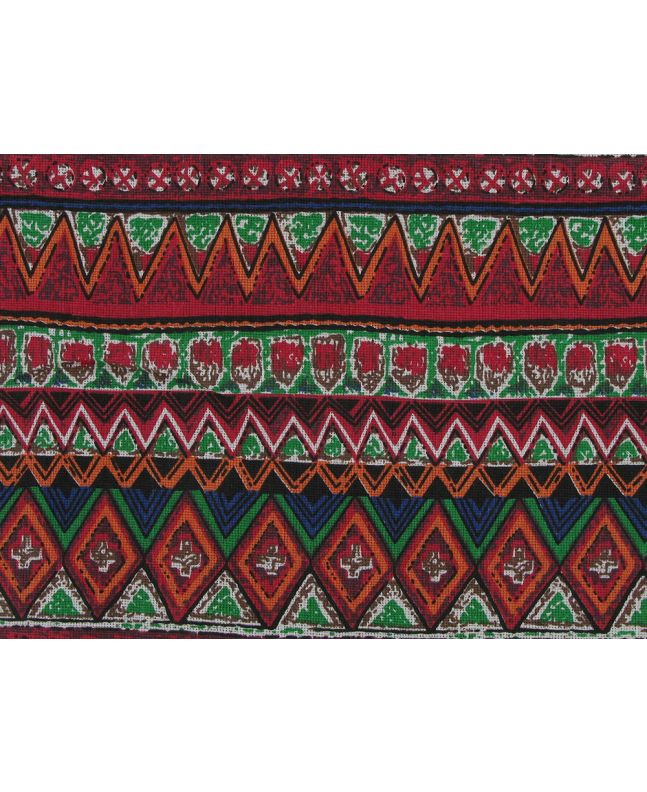 Lightweight Linen Look Canvas, Aztec Stripe, Red
