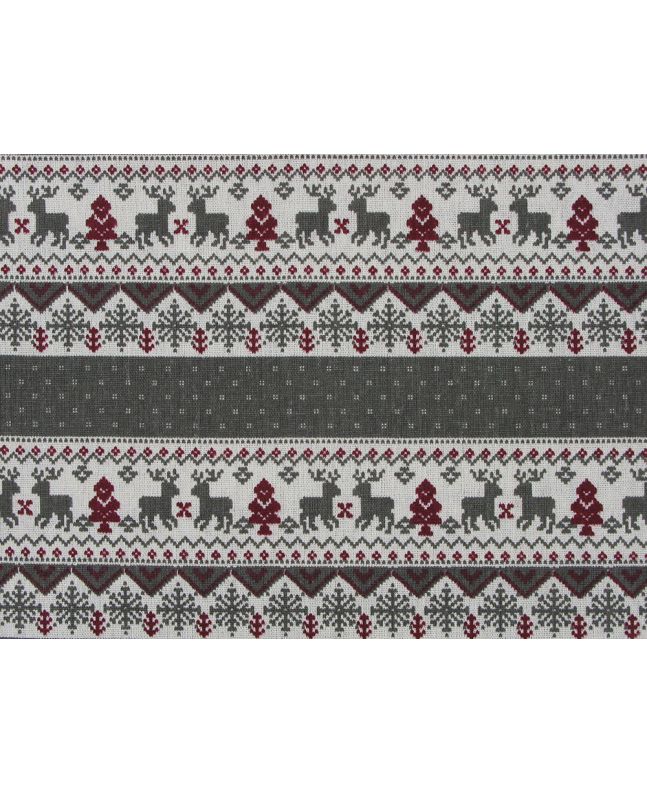 Lightweight Linen Look Canvas, Nordic Christmas, Silver