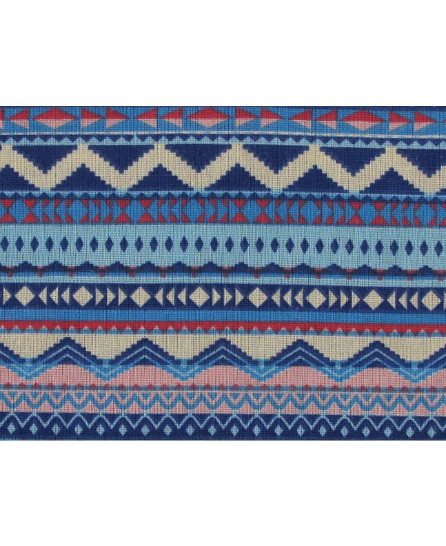 Lightweight Linen Look Canvas, Retro Stripe, Blue