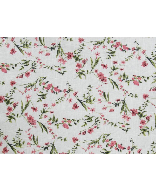 Lily Vines Printed Rayon Linen Print, White