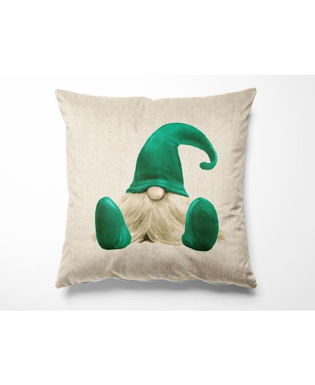 Linen Look Panama Panels, Christmas Gonk, Green