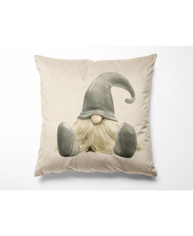 Linen Look Panama Panels, Christmas Gonk, Grey