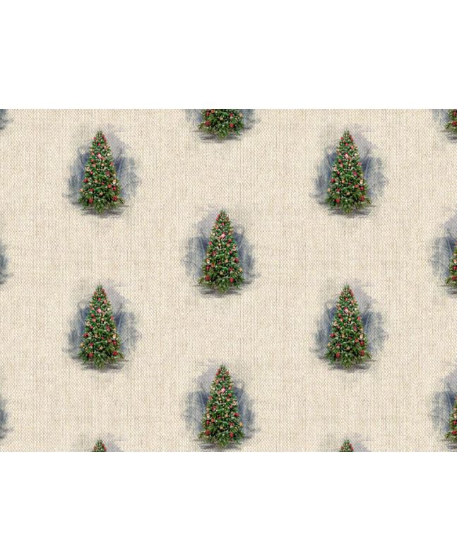 Linen Look Printed Panama, Christmas Tree