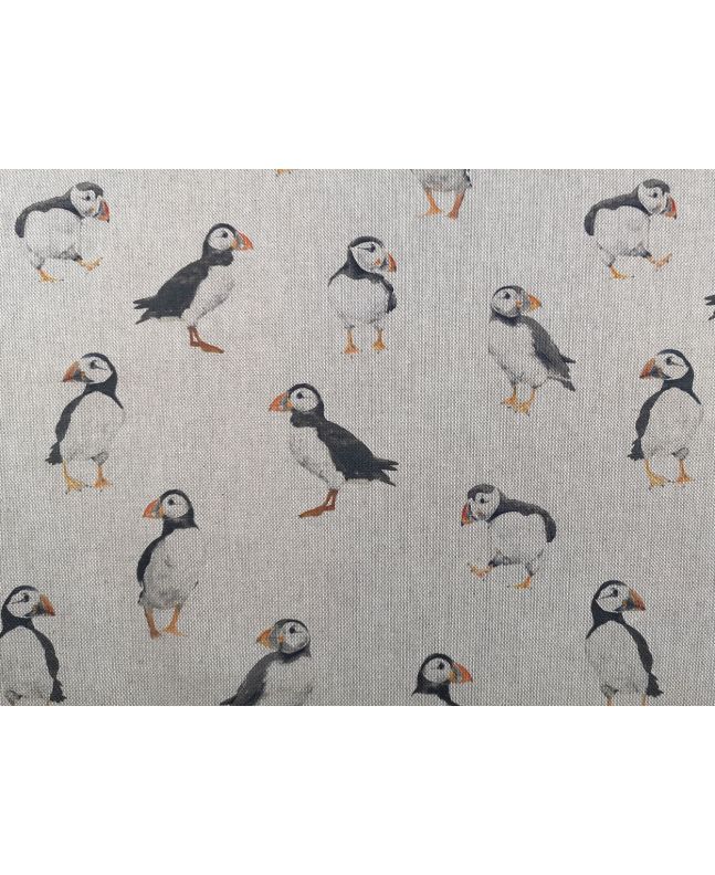 Linen Look Printed Panama, Puffin