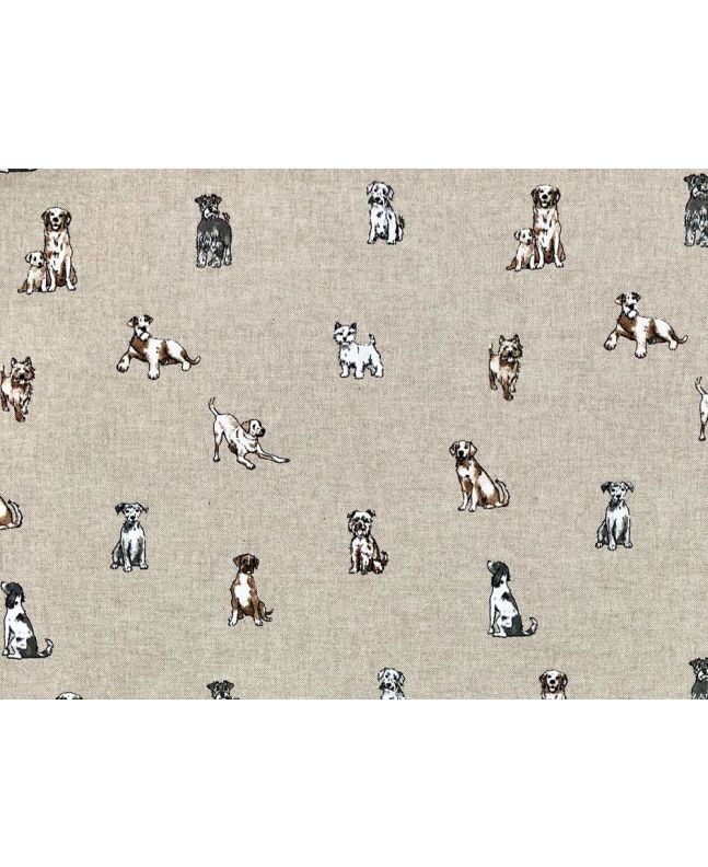 Linen Look Printed Panama, Shabby Dogs