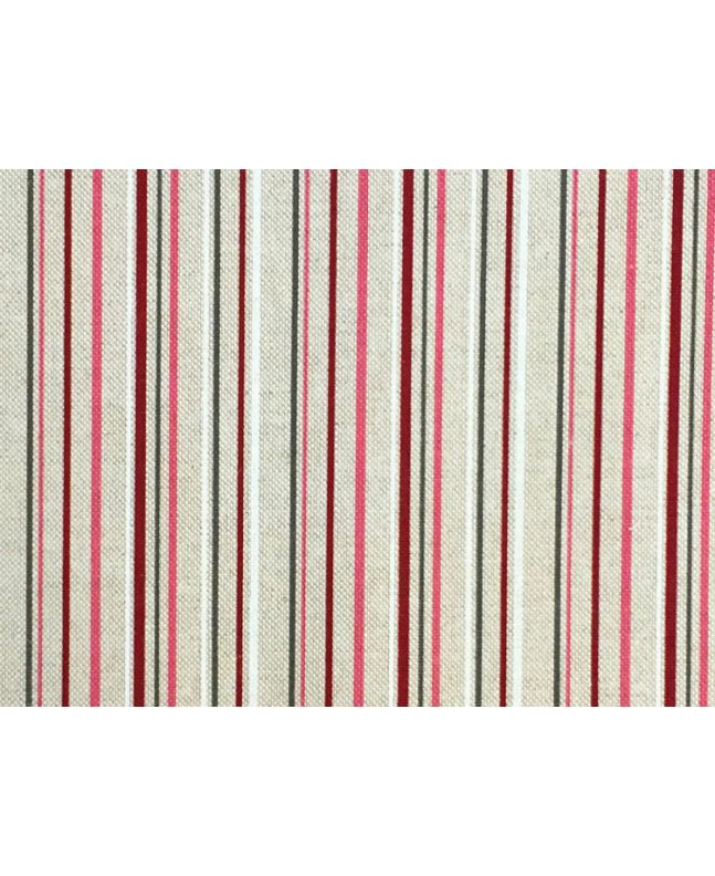 Linen Look Printed Panama, Stripe, Berry
