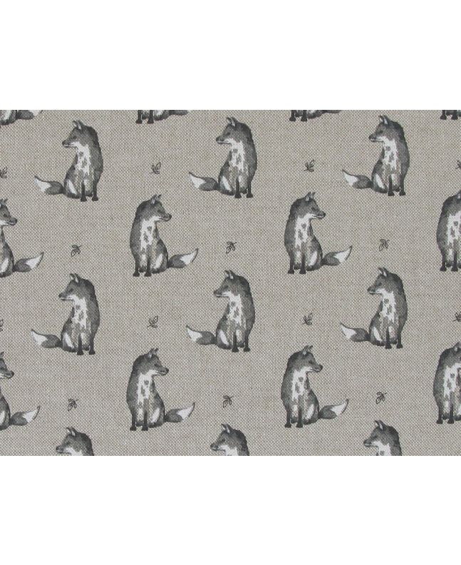 Linen Look Printed Panama Country Animals, Fox