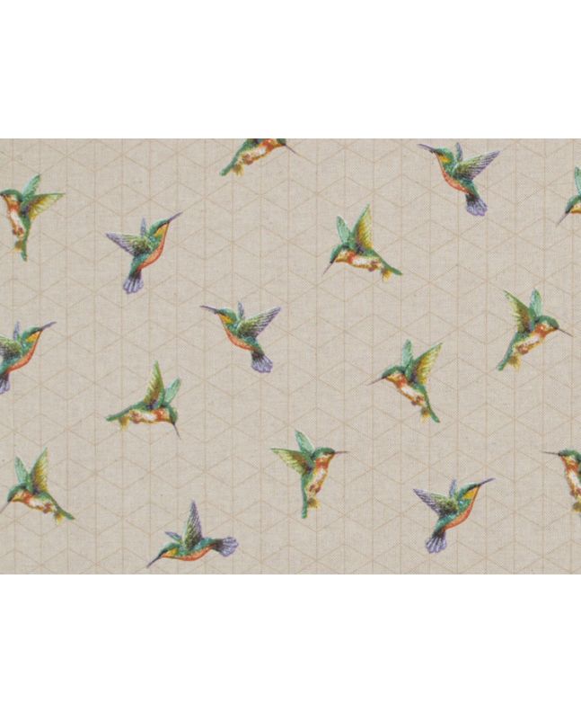 Linen Look Printed Panama Hummingbirds