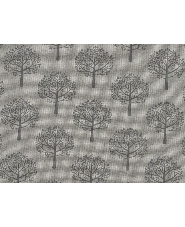 Linen Look Printed Panama Mulberry Trees, Grey