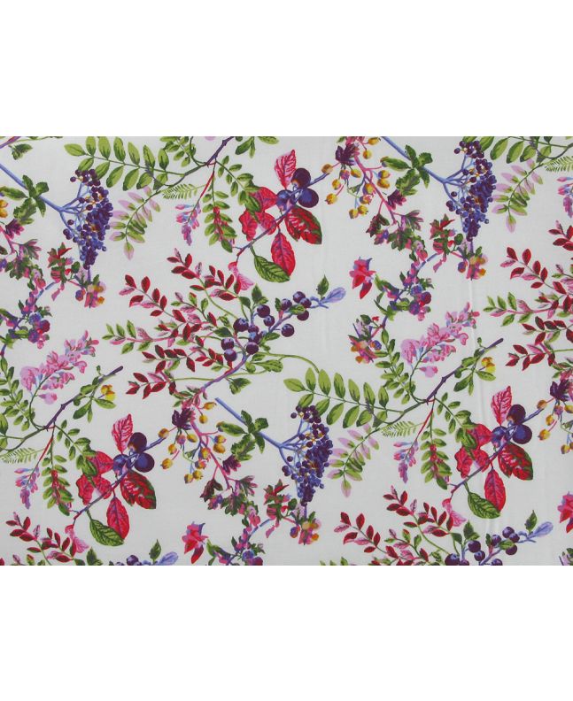 Lingonberry Cotton Poplin Print, Ivory