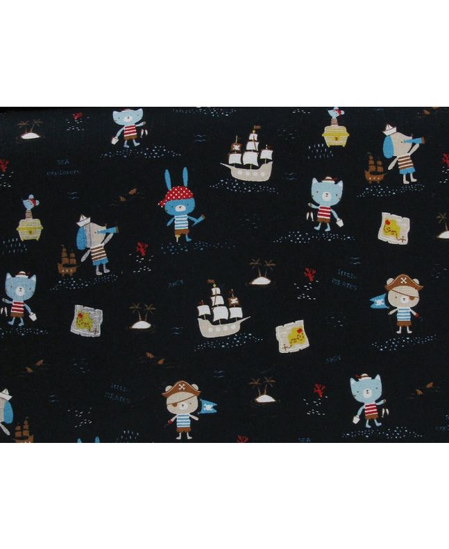Little Pirates Organic Cotton Print, Navy