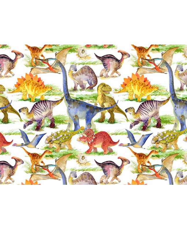 Lost World Dinosaurs Cotton Print