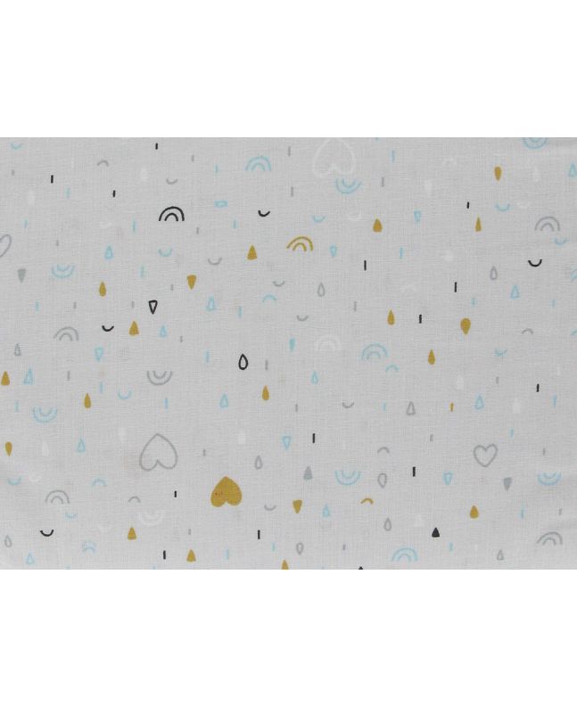 Love Rain Doodle Cotton Print, Blue