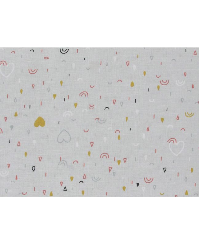 Love Rain Doodle Cotton Print, Brick