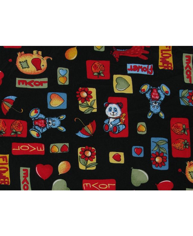 Love Toy Cotton Poplin Print, Black