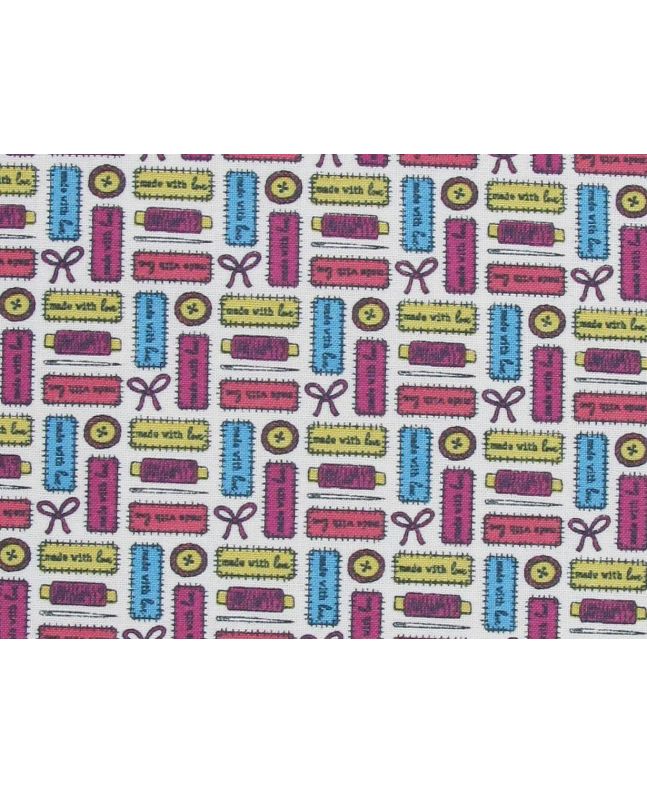 Made with Love Cotton Print, Thread
