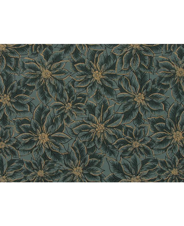 Maxi Golden Ponsettia Cotton Poplin Print, Green