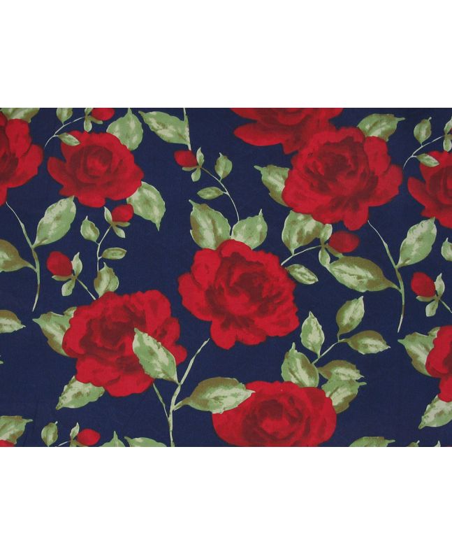 Maxi Rose Organic GOTS Cotton Poplin, Navy