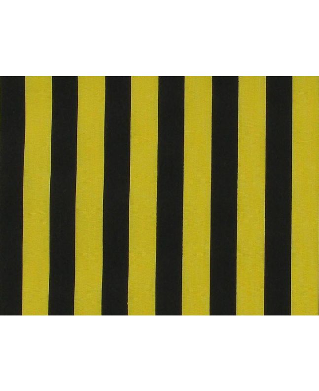 Medium 1cm Stripe Polycotton, Yellow and Black