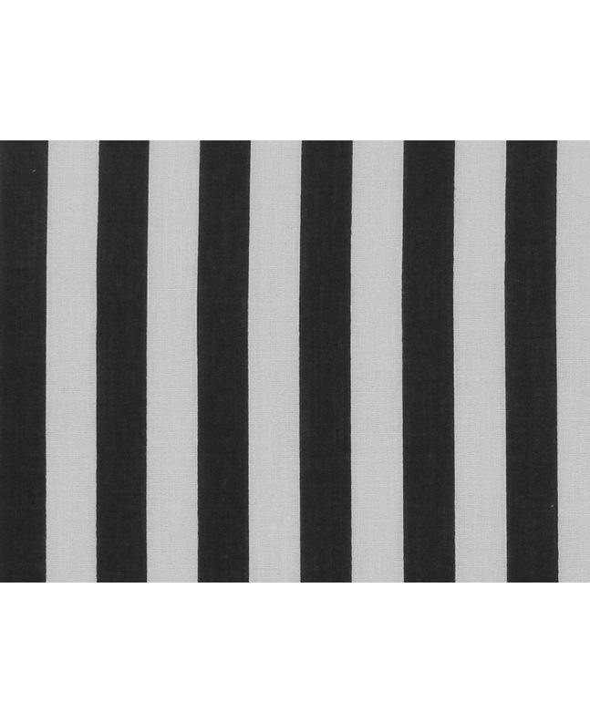 Medium 1cm Stripe Polycotton Print, Black