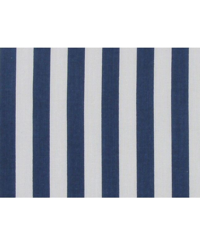 Medium 1cm Stripe Polycotton Print, Navy Blue