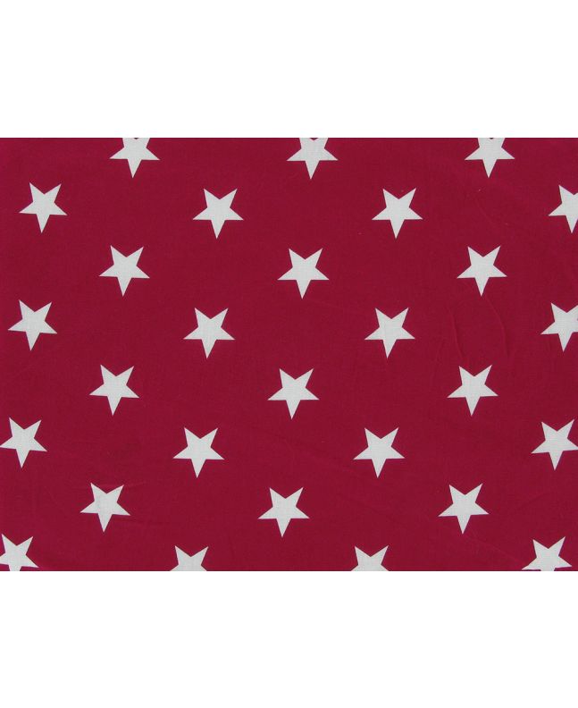 Medium 3cm Star Cotton Print, Cerise