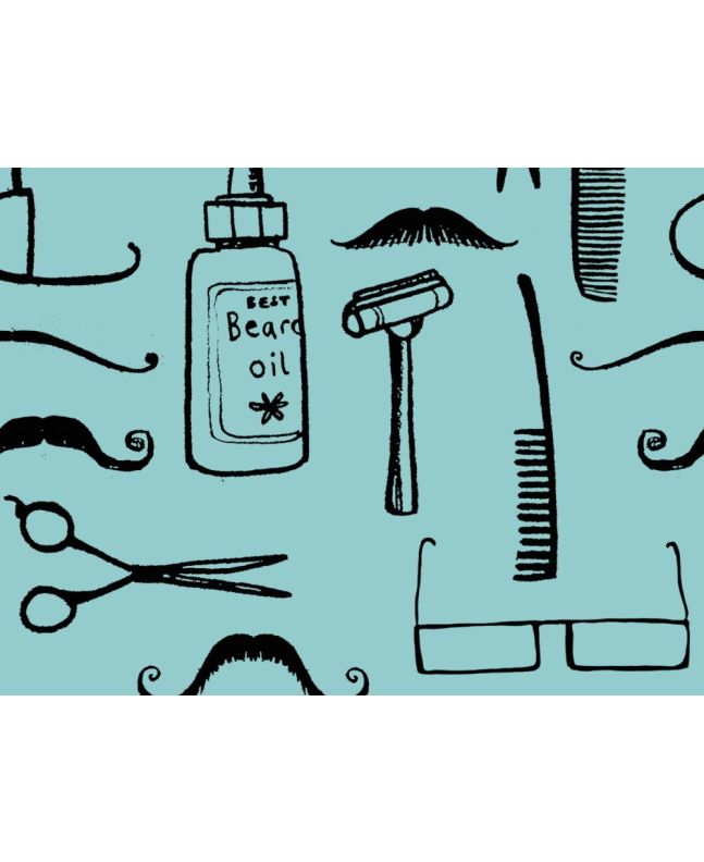Mens Grooming Cotton Print, Barber Shop