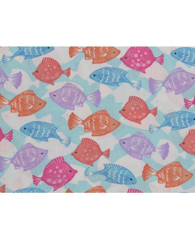Mermaid Society Cotton Print, Fish