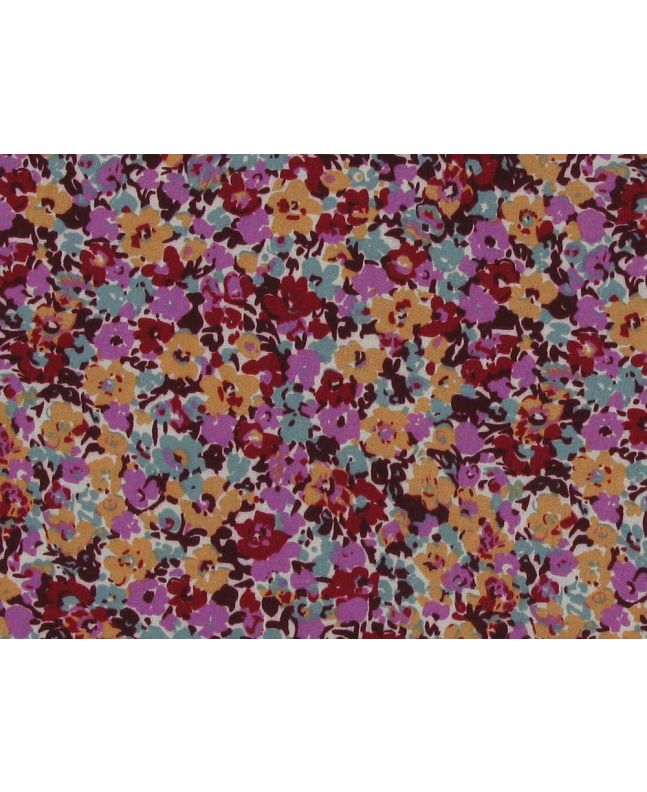 Merry Daisy Field Soft Viscose Poplin, Fuchsia