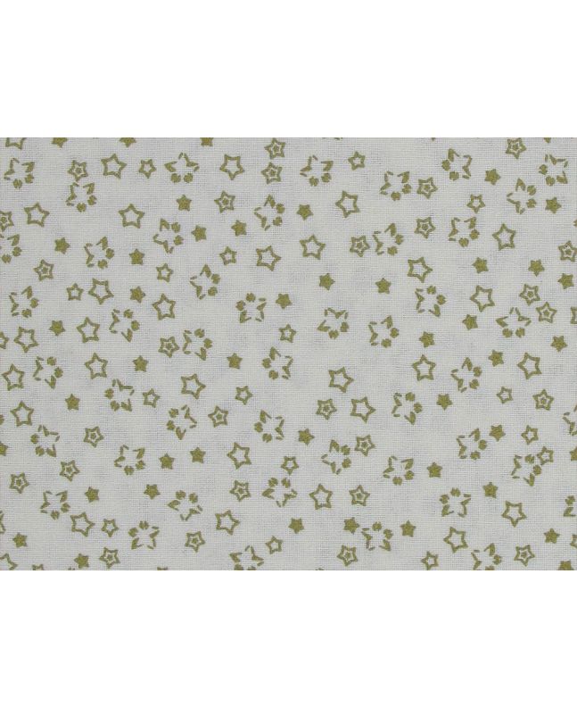 Metallic Foil Christmas Cotton, Twinkle Stars, Ivory