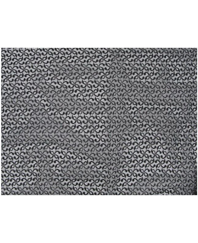 Metallic Leaf Nylon Lace - Black