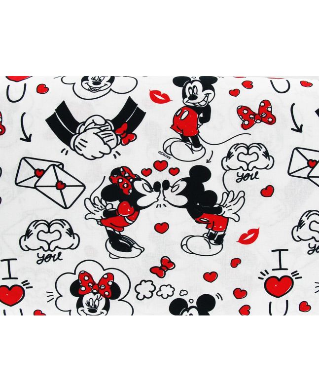Mickey and Minnie Love Letters Cotton Print