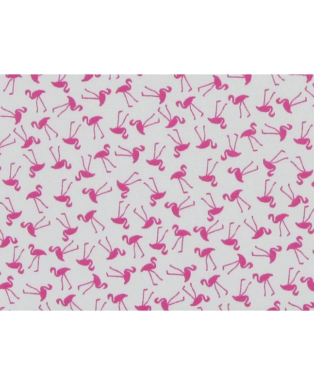 Mini Flamingo Cotton Poplin Print, Pink