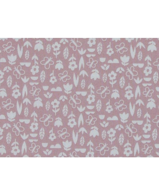 Mini Floral Garden Polycotton Print, Pink