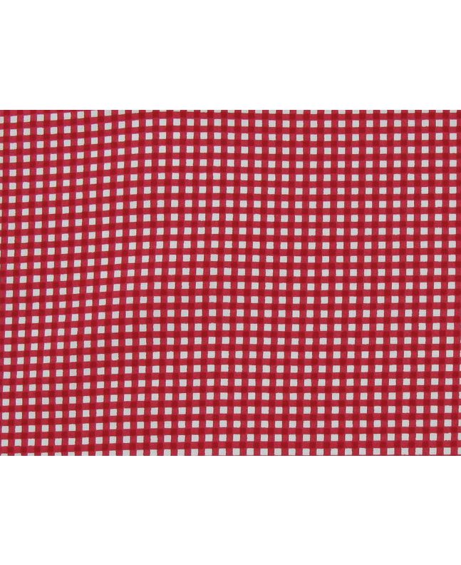 Mini Gingham Cotton Poplin Print, Red