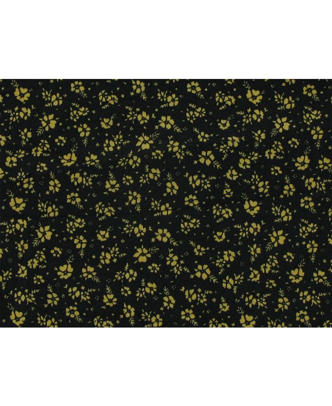 Mini Hibiscus Cotton Poplin Print, Black
