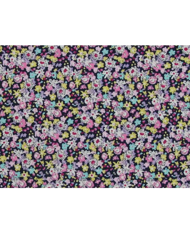 Mini Meadow Flowers Cotton Poplin Print, Navy
