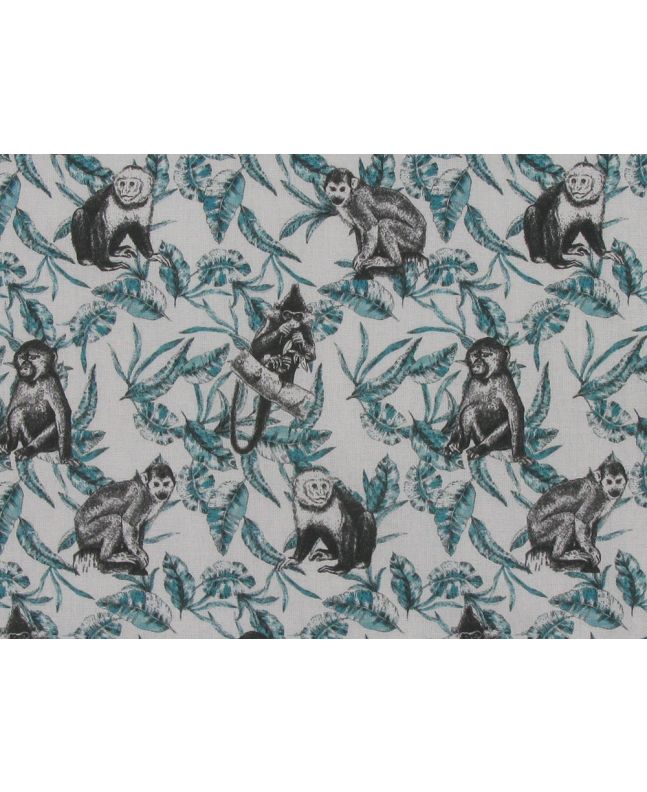 Mini Monkey Cotton Print, Green