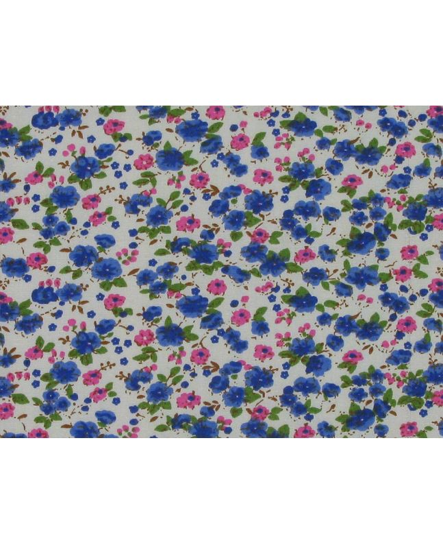 Mini Poppy Field Cotton Poplin, Blue