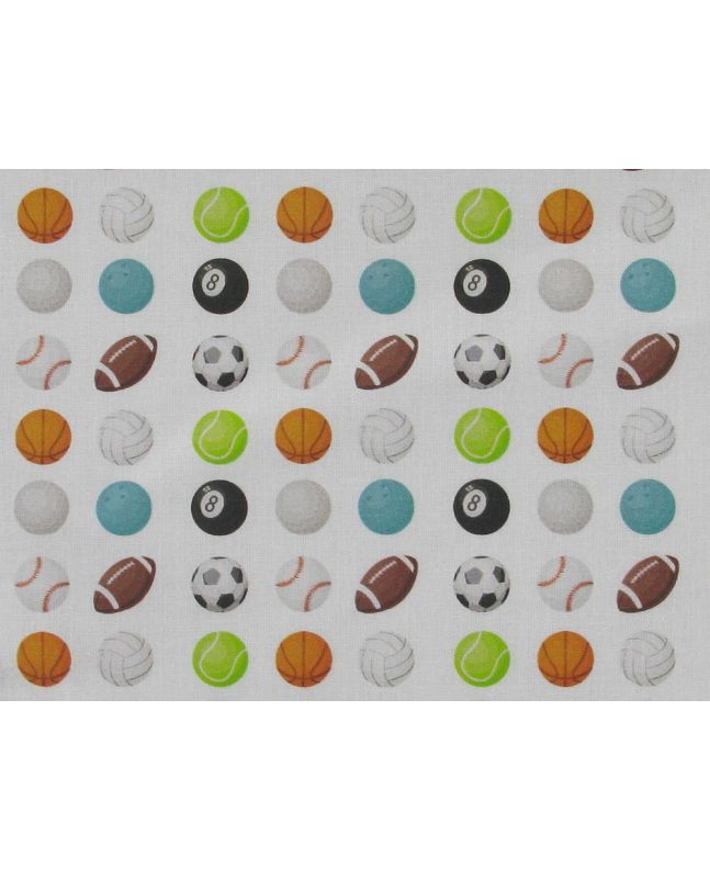 Mini Sports Balls Cotton Print