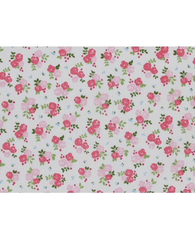 Mini Triple Rose Polycotton Print, Pink