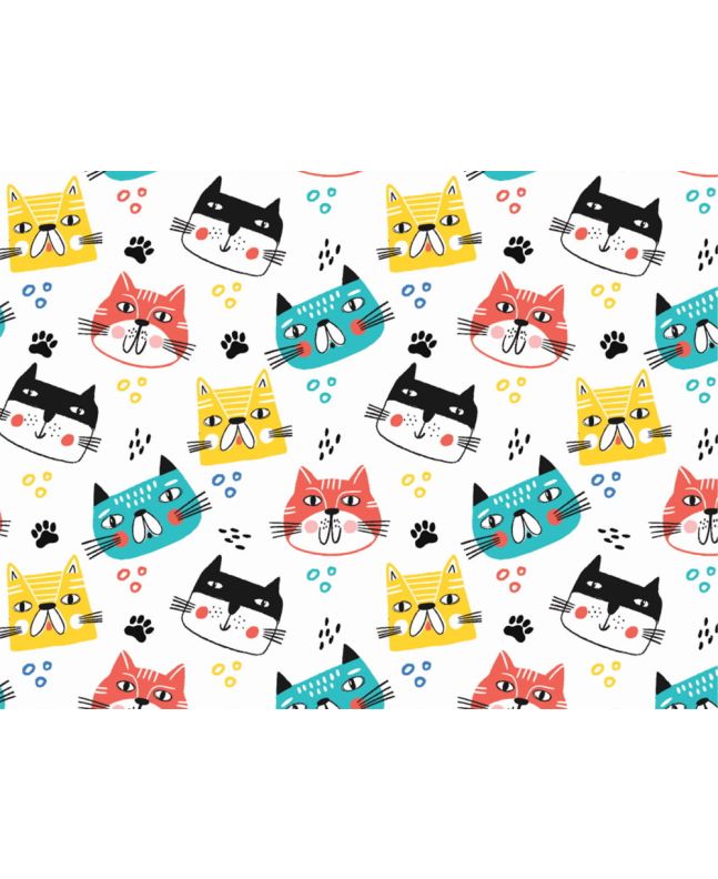Mochis Kitty Cotton Print, Faces