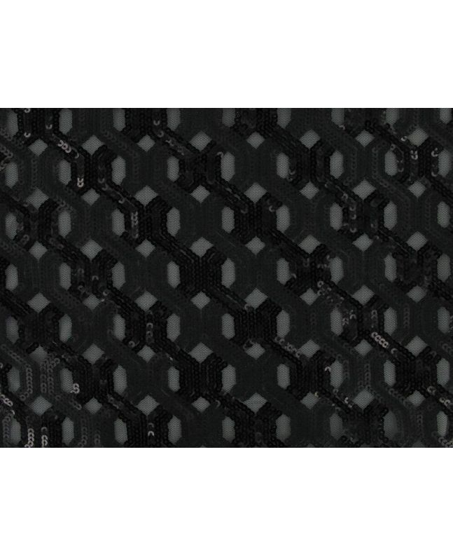 Modern Chain Sequin Tulle, Black