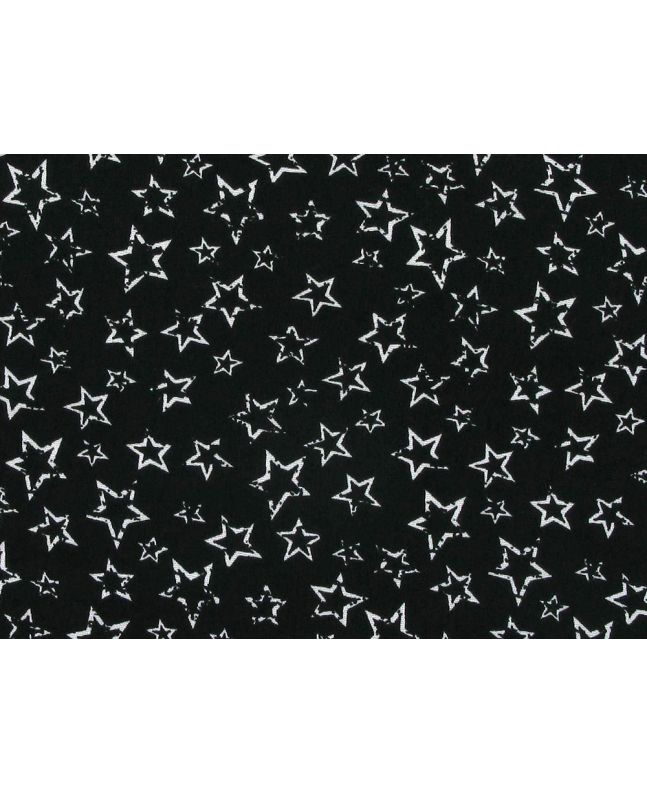 Mono Stars Viscose Print, Black
