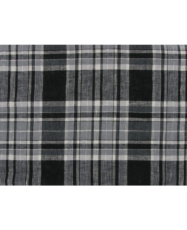 Monty Linen Look Cotton Tartan, Black